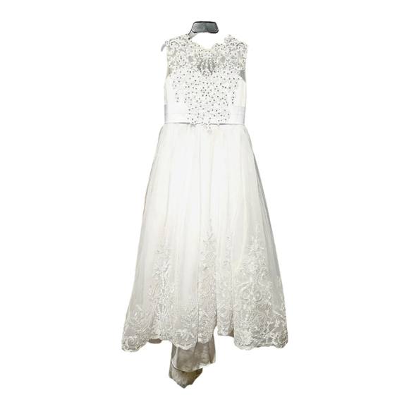 Flower Girl Dress Size 9 White - Picture 3 of 11